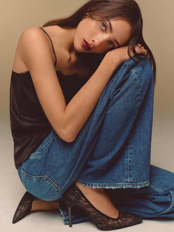 Joelle Heeled Pump - Black Lace